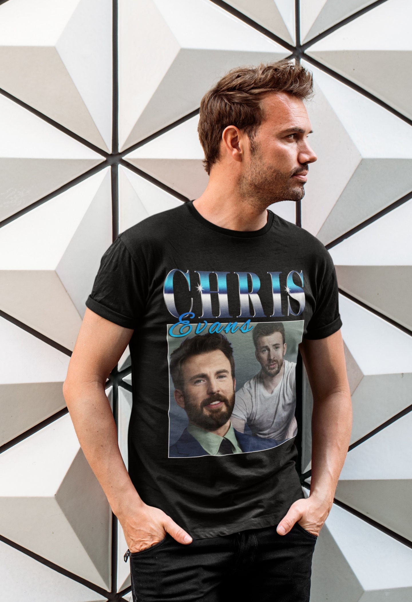 Chris Evans Marvel Captain America Vintage Art Unisex T-Shirt Chris Evans Marvel Captain America Vintage Art Unisex T-Shirt