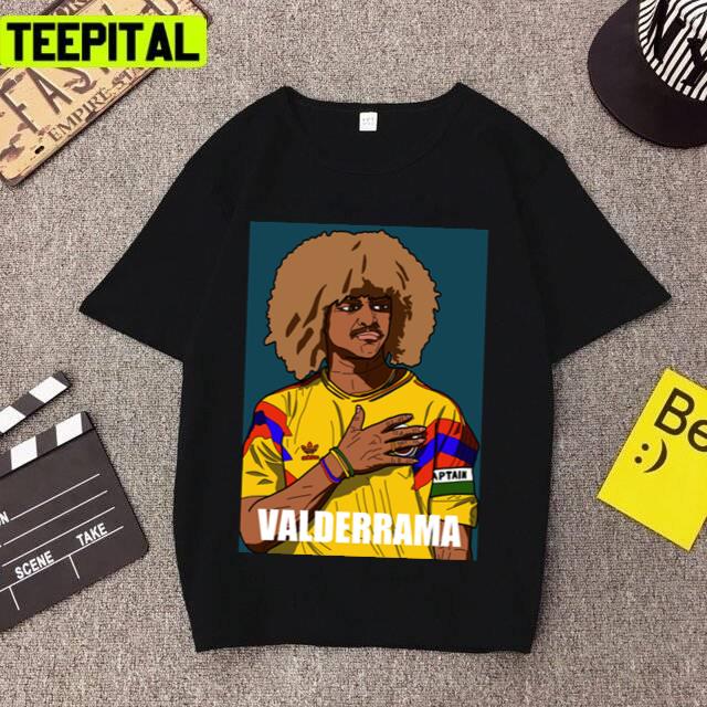 Colombia Portrait Carlos Valderrama Football Legend Unisex T-Shirt Colombia Portrait Carlos Valderrama Football Legend Unisex T-Shirt
