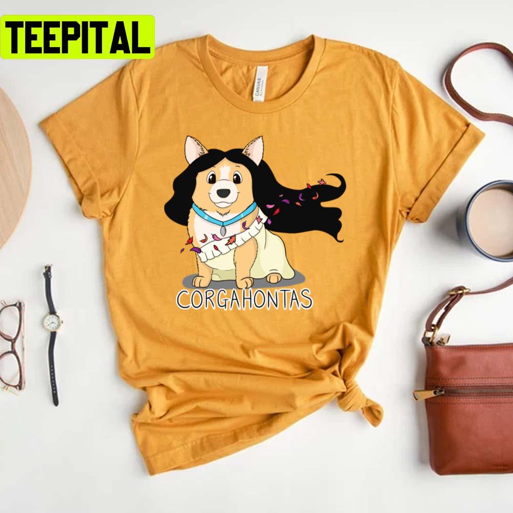 Cute Art Corgahontas Pugahontas Unisex T-Shirt Cute Art Corgahontas Pugahontas Unisex T-Shirt
