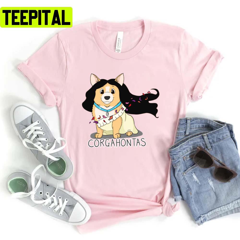Cute Art Corgahontas Pugahontas Unisex T-Shirt Cute Art Corgahontas Pugahontas Unisex T-Shirt