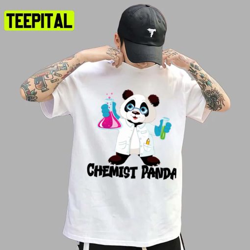 Cute Chemistry Panda Graphic Art Unisex T-Shirt