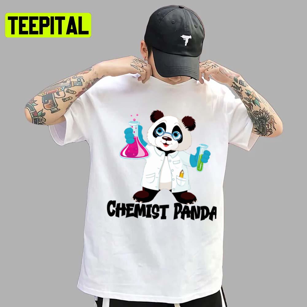 Cute Chemistry Panda Graphic Art Unisex T-Shirt Cute Chemistry Panda Graphic Art Unisex T-Shirt