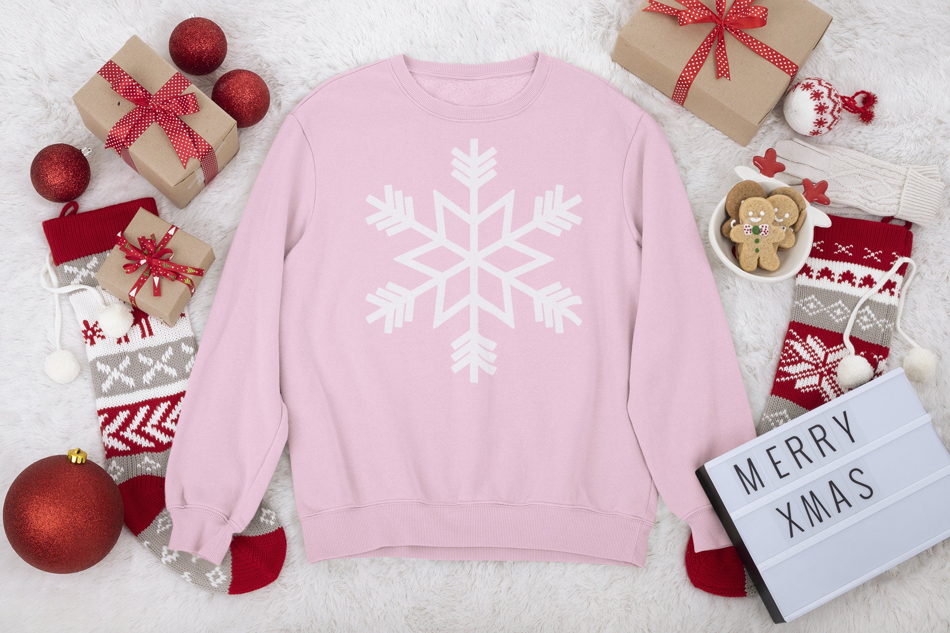 Cute Snowflake Pastel Christmas Unisex Sweatshirt Cute Snowflake Pastel Christmas Unisex Sweatshirt