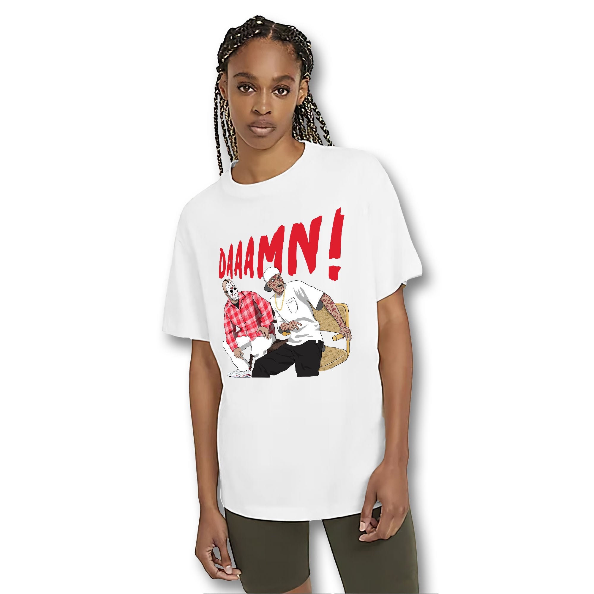 Daaamn Match Jordan 6 Retro Red Oreo Unisex T-Shirt Daaamn Match Jordan 6 Retro Red Oreo Unisex T-Shirt