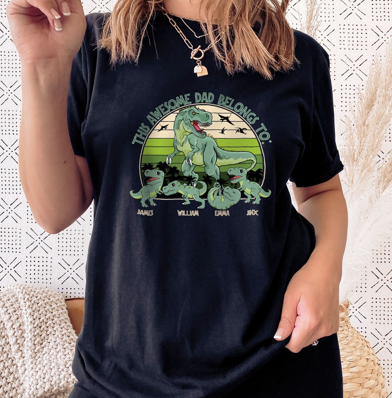 Dinosaur Dad Dinosaur Kids T Rex Fathers Day Unisex T-Shirt Dinosaur Dad Dinosaur Kids T Rex Fathers Day Unisex T-Shirt