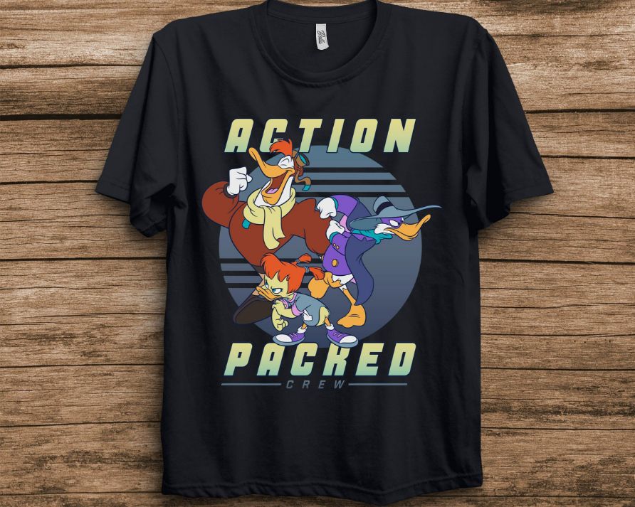 Disney Darkwing Duck Action Packed Crew T-Shirt Disney Darkwing Duck Action Packed Crew T-Shirt