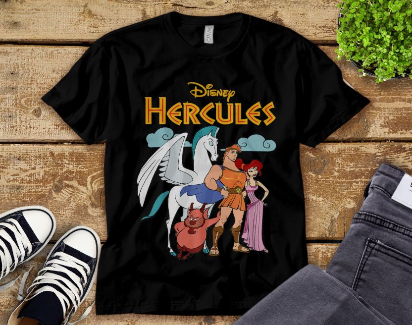 Disney Hercules Classic Group Shot Vintage Graphic Unisex Tee Adult T-Shirt Disney Hercules Classic Group Shot Vintage Graphic Unisex Tee Adult T-Shirt