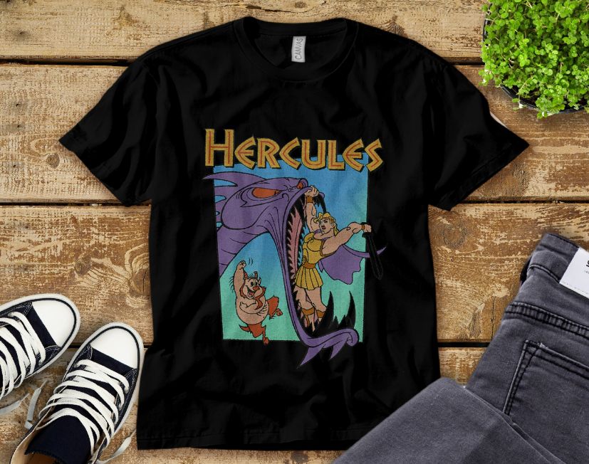 Disney Hercules Funny Hydra Battle Retro Unisex Adult T-Shirt Disney Hercules Funny Hydra Battle Retro Unisex Adult T-Shirt