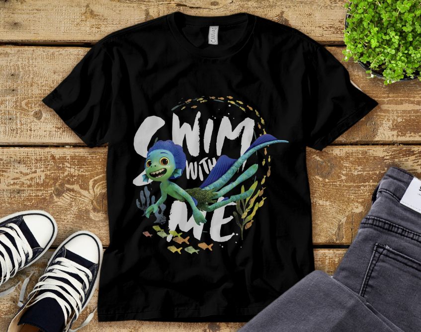 Disney Luca Swim With Me Graphic Unisex Tee Adult T-Shirt Disney Luca Swim With Me Graphic Unisex Tee Adult T-Shirt