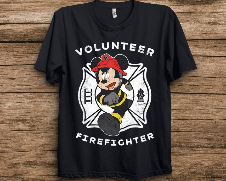 Disney Mickey and Friends Mickey Mouse Volunteer Firefighter T-Shirt Disney Mickey and Friends Mickey Mouse Volunteer Firefighter T-Shirt