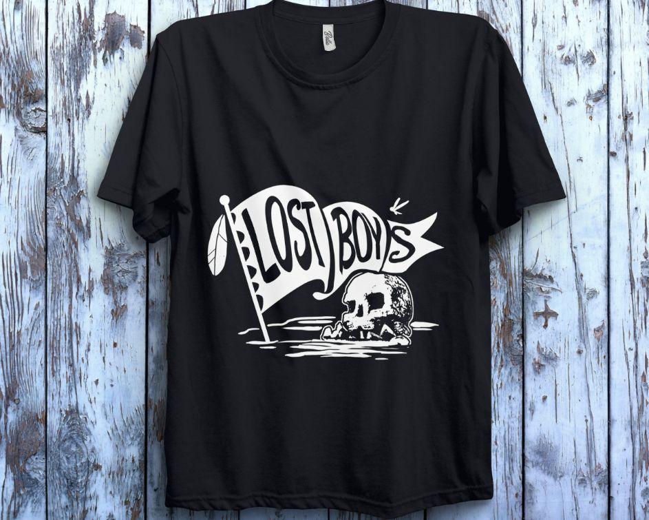 Disney Peter Pan The Lost Boys Skull Clan Banner Unisex Gift T-Shirt Disney Peter Pan The Lost Boys Skull Clan Banner Unisex Gift T-Shirt