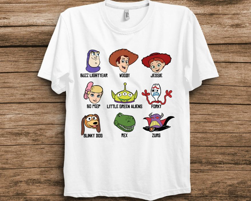 Disney Pixar Toy Story Group Buzz Lightyear Woody Froky Unisex T-Shirt Disney Pixar Toy Story Group Buzz Lightyear Woody Froky Unisex T-Shirt