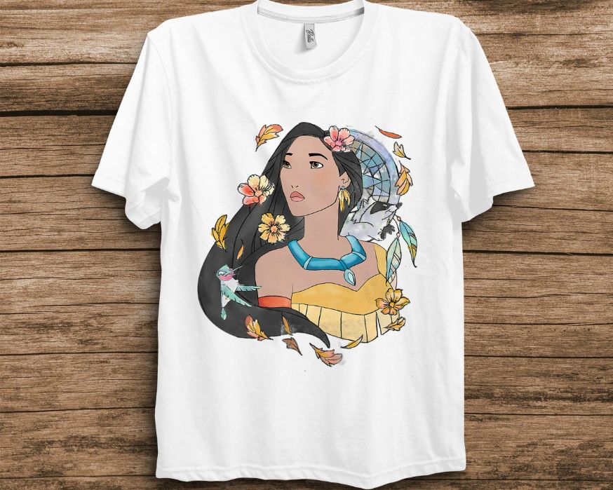 Disney Pocahontas Dreamcatcher Watercolor Graphic Unisex T-Shirt Disney Pocahontas Dreamcatcher Watercolor Graphic Unisex T-Shirt