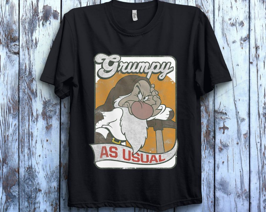 Disney Snow White Grumpy As Usual Card Unisex Gift T-Shirt Disney Snow White Grumpy As Usual Card Unisex Gift T-Shirt