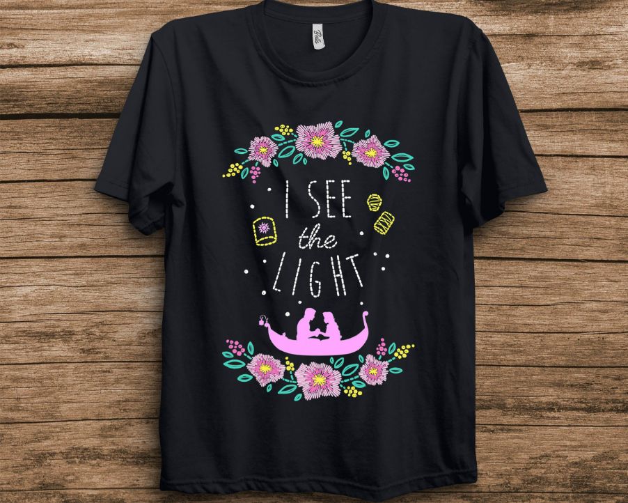 Disney Tangled I See The Light Stitched Style T-Shirt Disney Tangled I See The Light Stitched Style T-Shirt