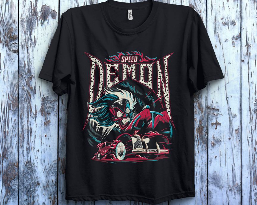 Disney Villains Cruella De Vil Speed Demon Unisex Gift T-Shirt Disney Villains Cruella De Vil Speed Demon Unisex Gift T-Shirt