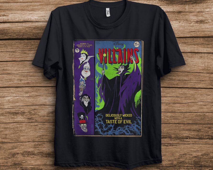 Disney Villains Deliciously Wicked Comic T-Shirt Disney Villains Deliciously Wicked Comic T-Shirt