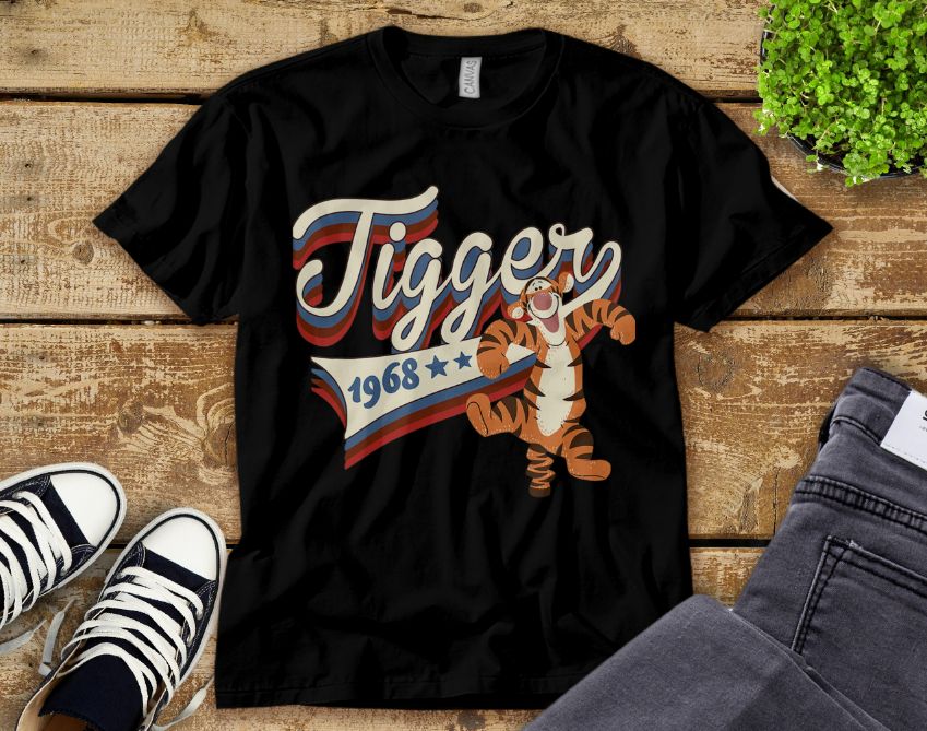 Disney Winnie The Pooh Americana Tigger Collegiate 1968 Unisex Tee Adult T-Shirt Disney Winnie The Pooh Americana Tigger Collegiate 1968 Unisex Tee Adult T-Shirt