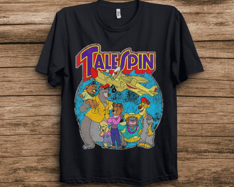 Disneys TaleSpin Graphic Vintage Characters T-Shirt Disneys TaleSpin Graphic Vintage Characters T-Shirt