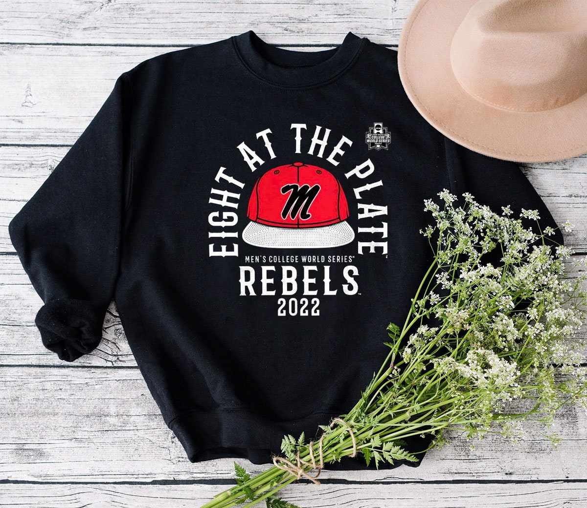Eight At The Plate Men's College World Series Rebels 2022 Unisex T-Shirt Eight At The Plate Men's College World Series Rebels 2022 Unisex T-Shirt