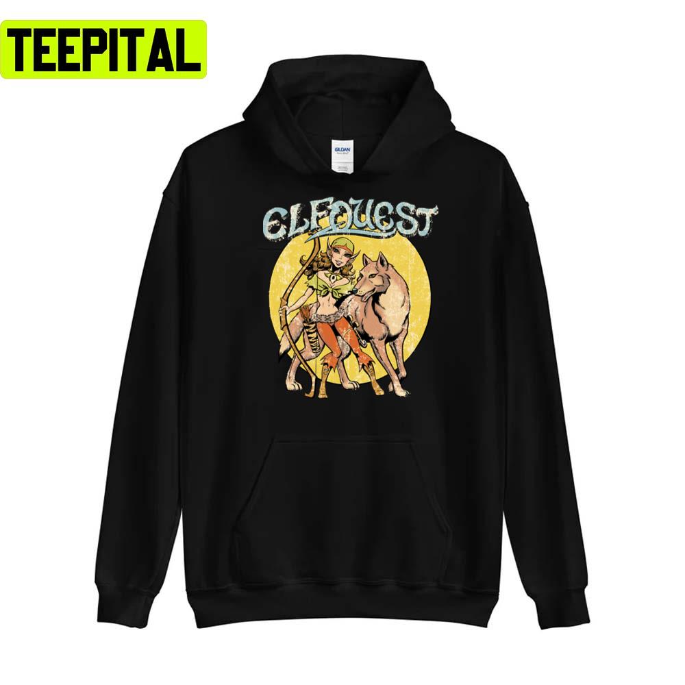 Elfquest Vintage Nightfall Distressed Labyrinth Unisex T-Shirt Elfquest Vintage Nightfall Distressed Labyrinth Unisex T-Shirt