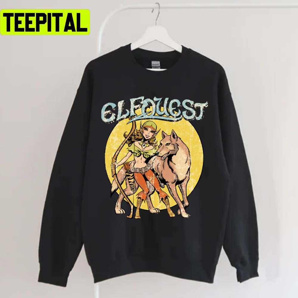 Elfquest Vintage Nightfall Distressed Labyrinth Unisex T-Shirt Elfquest Vintage Nightfall Distressed Labyrinth Unisex T-Shirt