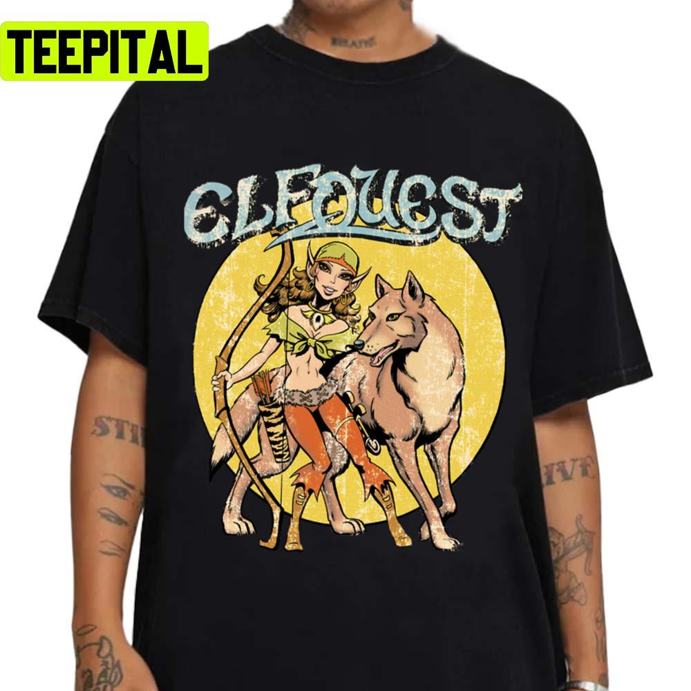 Elfquest Vintage Nightfall Distressed Labyrinth Unisex T-Shirt Elfquest Vintage Nightfall Distressed Labyrinth Unisex T-Shirt