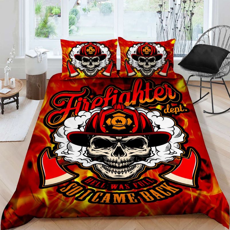 Firefighter Hell Was Full So I Came Back Cotton Bedding Sets Firefighter Hell Was Full So I Came Back Cotton Bedding Sets
