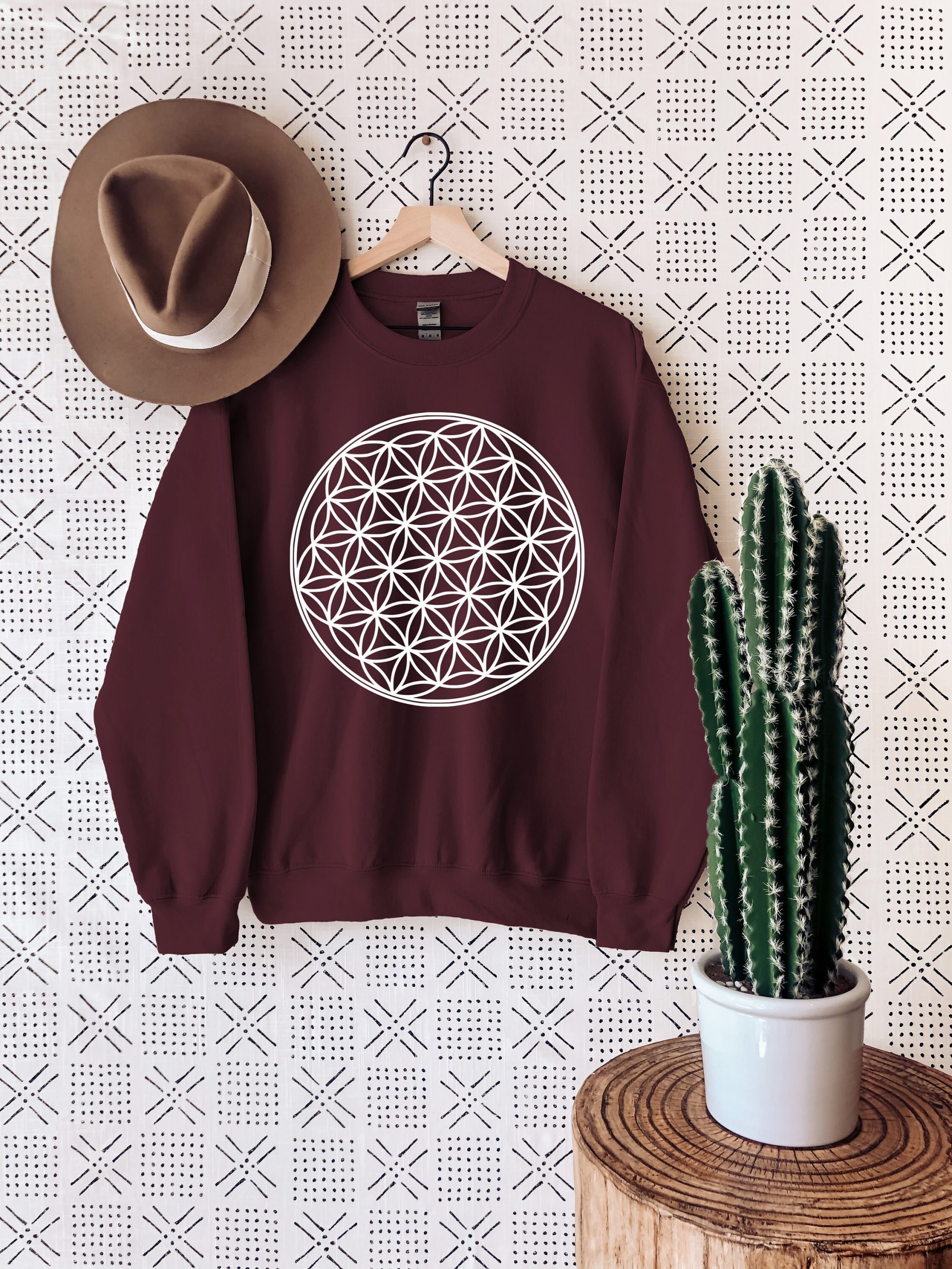 Flower Of Life Pattern Unisex Sweatshirt Flower Of Life Pattern Unisex Sweatshirt