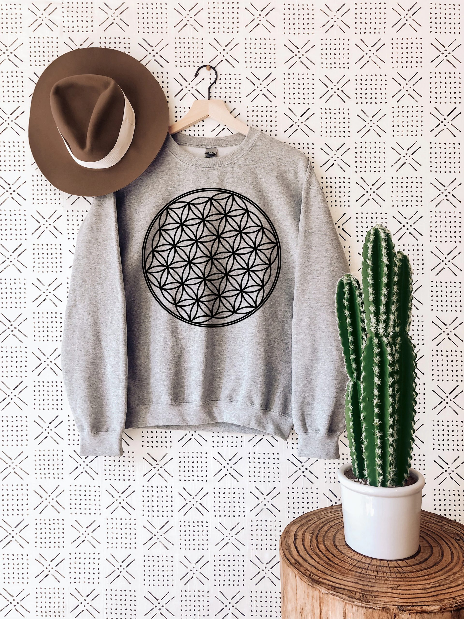 Flower Of Life Pattern Unisex Sweatshirt Flower Of Life Pattern Unisex Sweatshirt