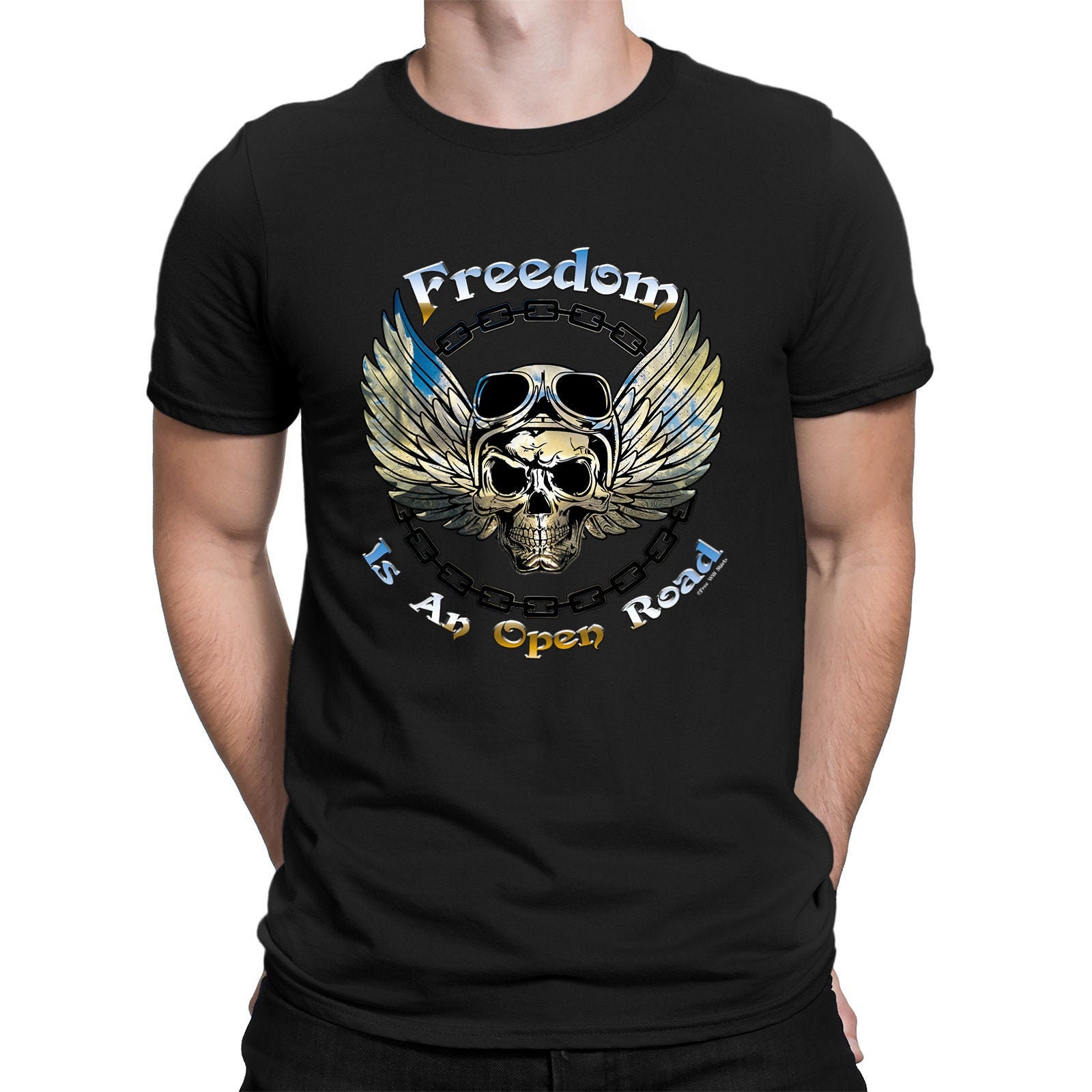 Freedom Is An Open Road Funny Motorcycle Biker Unisex T-Shirt Freedom Is An Open Road Funny Motorcycle Biker Unisex T-Shirt