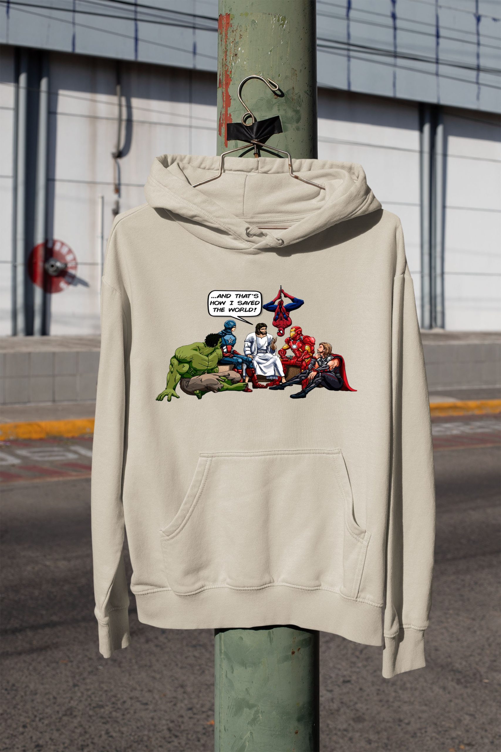 Funny Superheroes With Jesus Unisex Hoodie Funny Superheroes With Jesus Unisex Hoodie