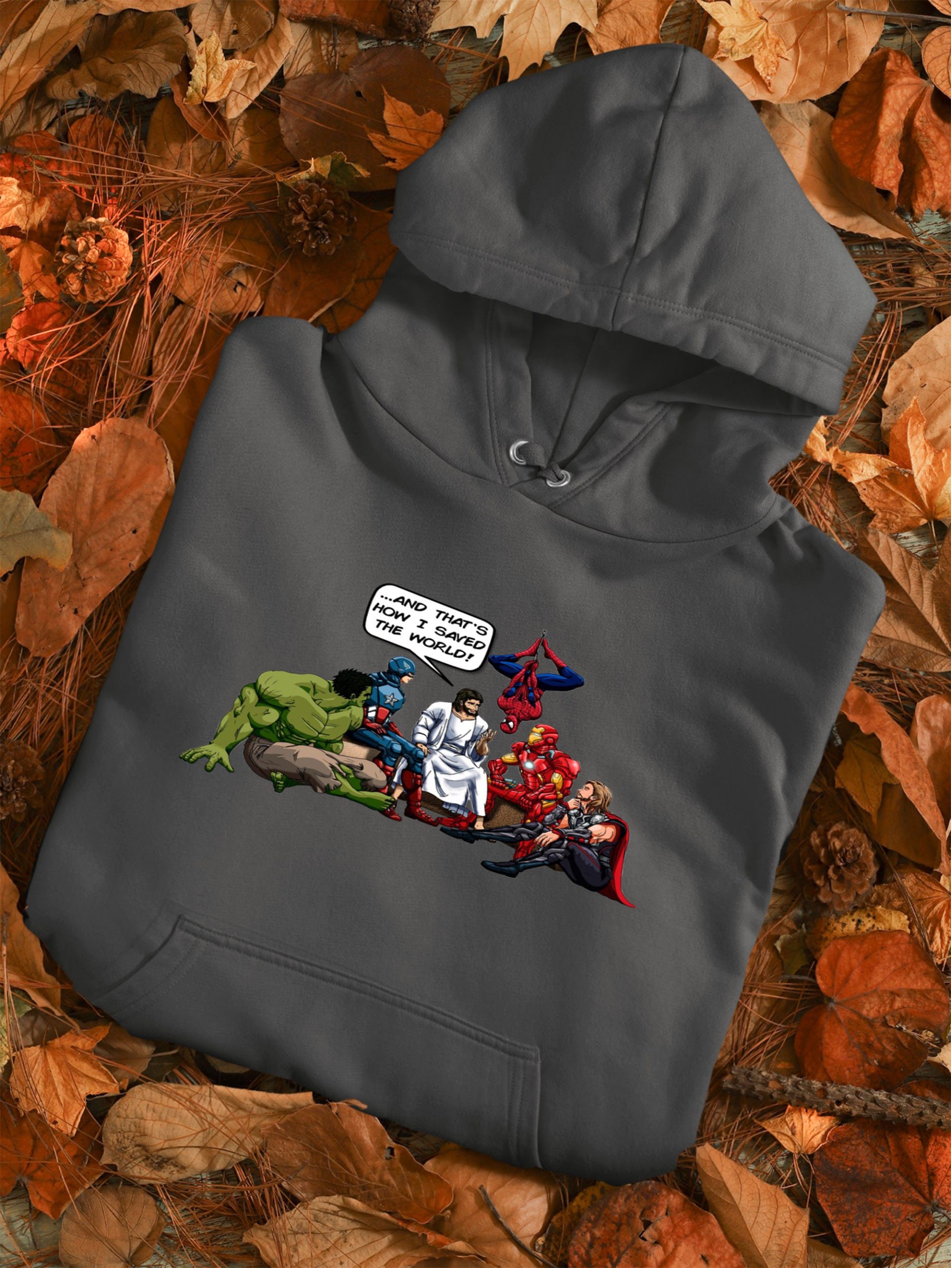 Funny Superheroes With Jesus Unisex Hoodie Funny Superheroes With Jesus Unisex Hoodie