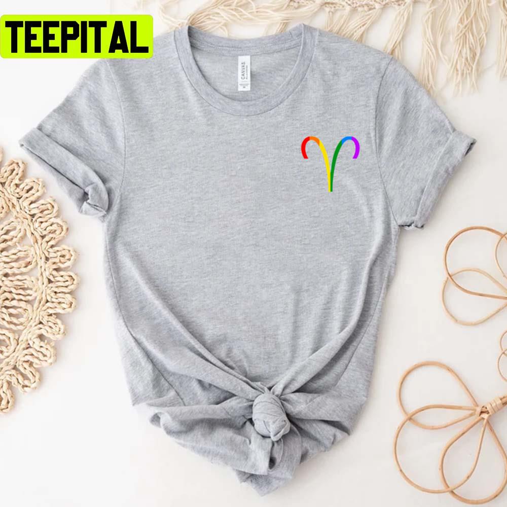 Gay Aries Zodiac Pride Month Lgbtq+ Support Unisex T-Shirt Gay Aries Zodiac Pride Month Lgbtq+ Support Unisex T-Shirt