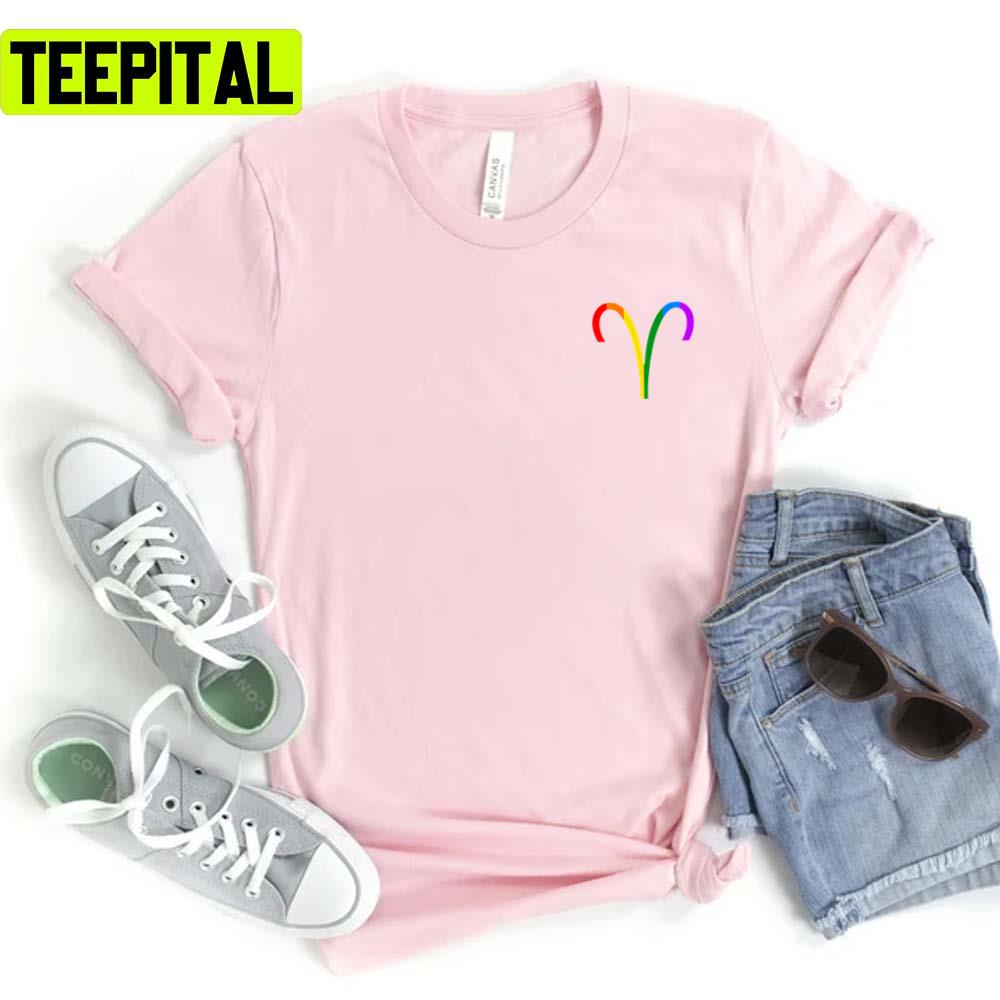 Gay Aries Zodiac Pride Month Lgbtq+ Support Unisex T-Shirt Gay Aries Zodiac Pride Month Lgbtq+ Support Unisex T-Shirt