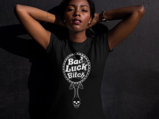 Gothic Vanity Hand Mirror Pastel Goth Bad Luck Bitch Vintage Unisex T-Shirt