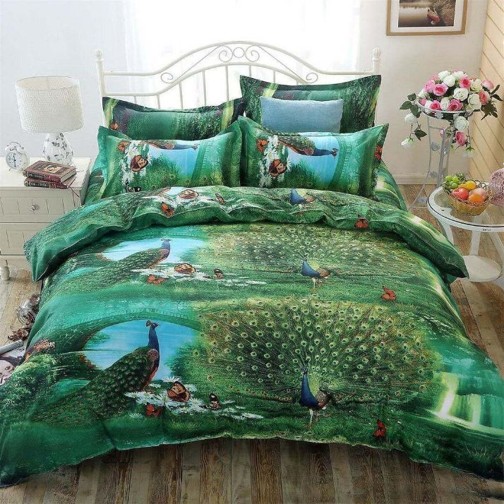 Green Peafowl Cotton Bedding Sets Green Peafowl Cotton Bedding Sets