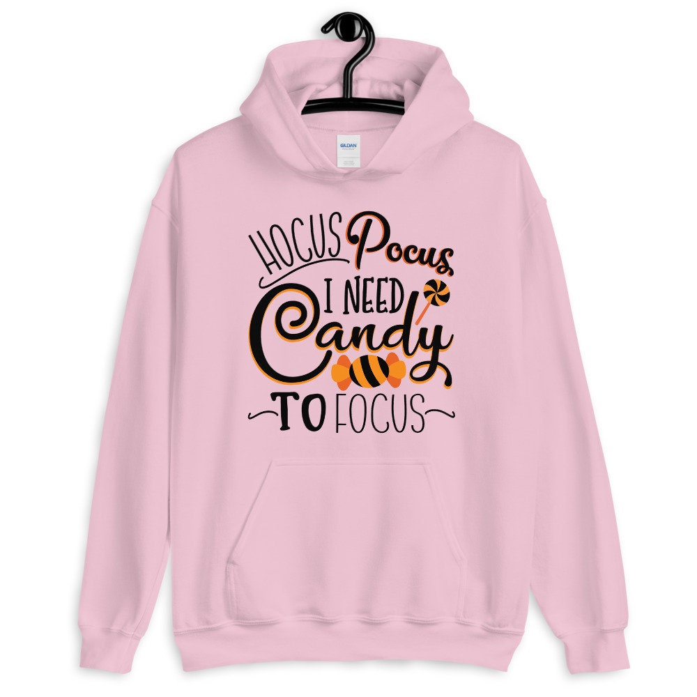 Hocus Pocus I Need Candy To Focus Cute Halloween Unisex Hoodie Hocus Pocus I Need Candy To Focus Cute Halloween Unisex Hoodie