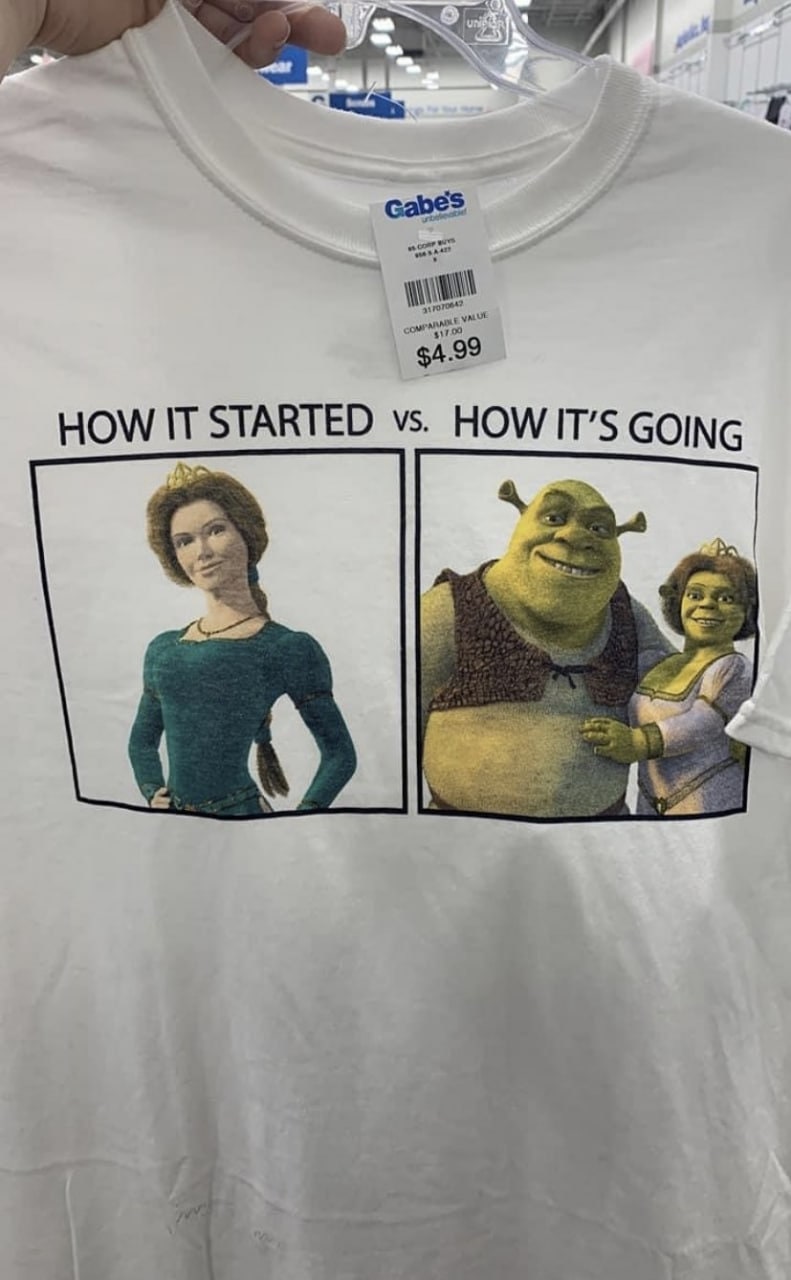 How It Started Vs How It’s Going Fiona And Shrek Unisex T-Shirt How It Started Vs How It’s Going Fiona And Shrek Unisex T-Shirt