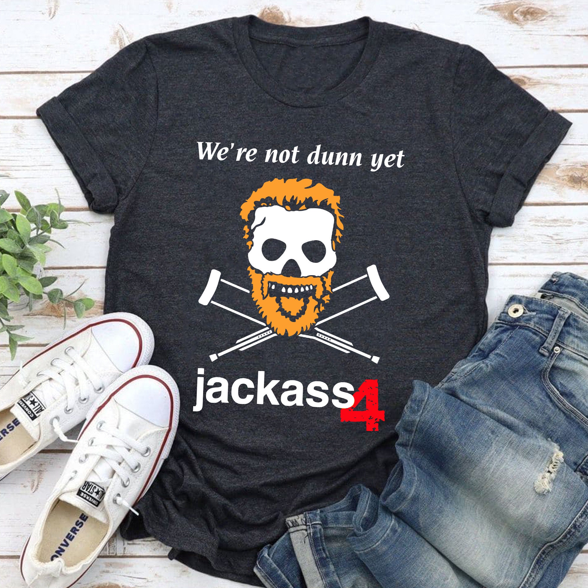Jackass Skull And Crutches Logo Graphic Unisex T-Shirt Jackass Skull And Crutches Logo Graphic Unisex T-Shirt