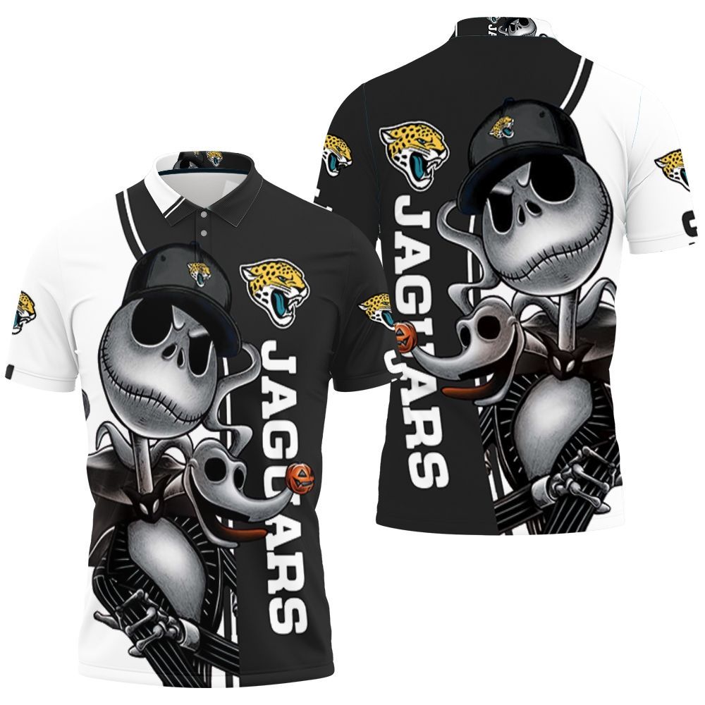 Jacksonville Jaguars Jack Skellington And Zero Polo Shirt All Over Print Shirt 3d T-shirt Jacksonville Jaguars Jack Skellington And Zero Polo Shirt All Over Print Shirt 3d T-shirt
