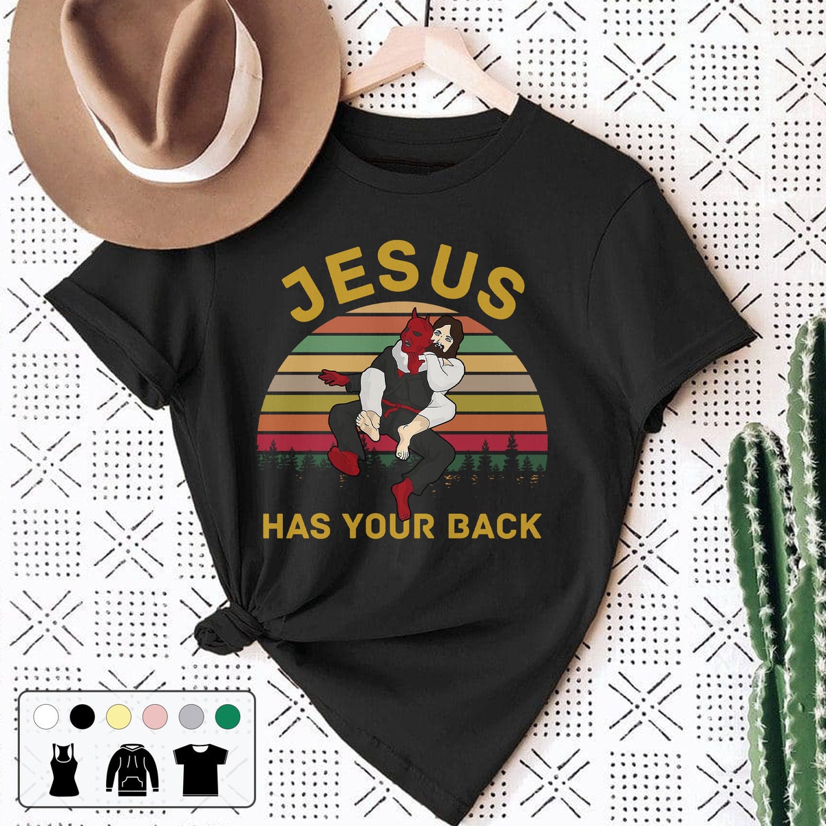 Jiu Jitsu Jesus Has Your Back Vintage Unisex T-Shirt Jiu Jitsu Jesus Has Your Back Vintage Unisex T-Shirt