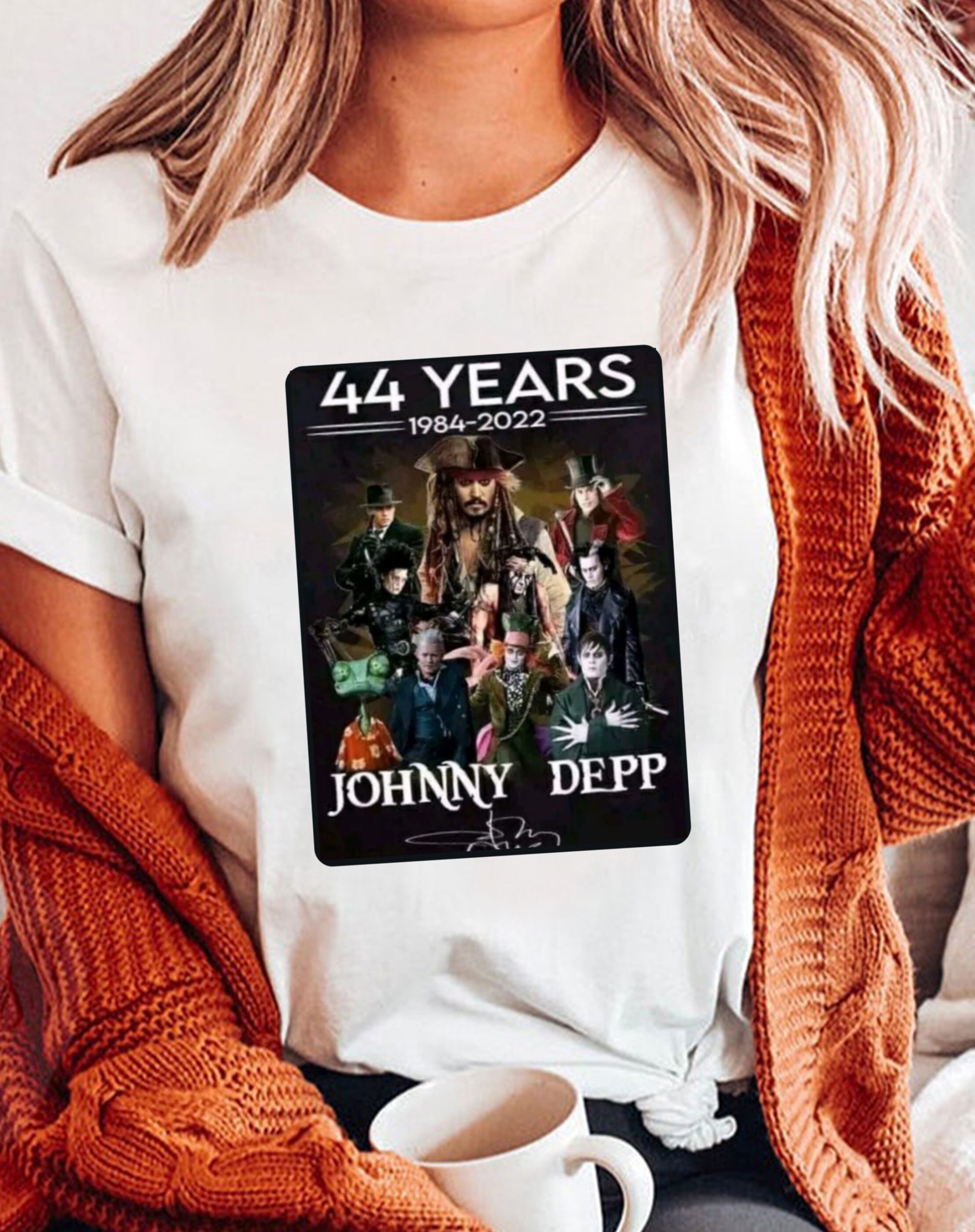 Johnny Depp Happy Birthday 44 Years 1984 2022 Unisex T-Shirt Johnny Depp Happy Birthday 44 Years 1984 2022 Unisex T-Shirt