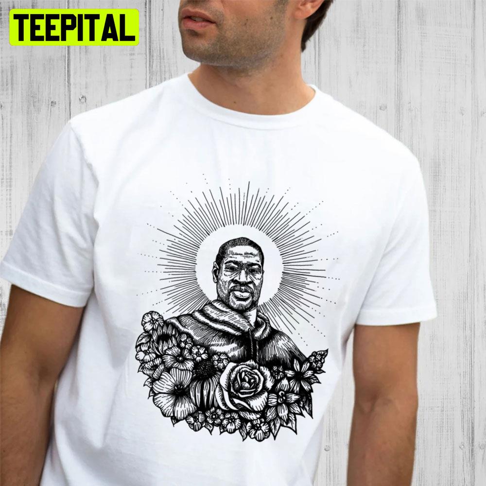 Justice For Floyd Flower Black Art Unisex T-Shirt Justice For Floyd Flower Black Art Unisex T-Shirt