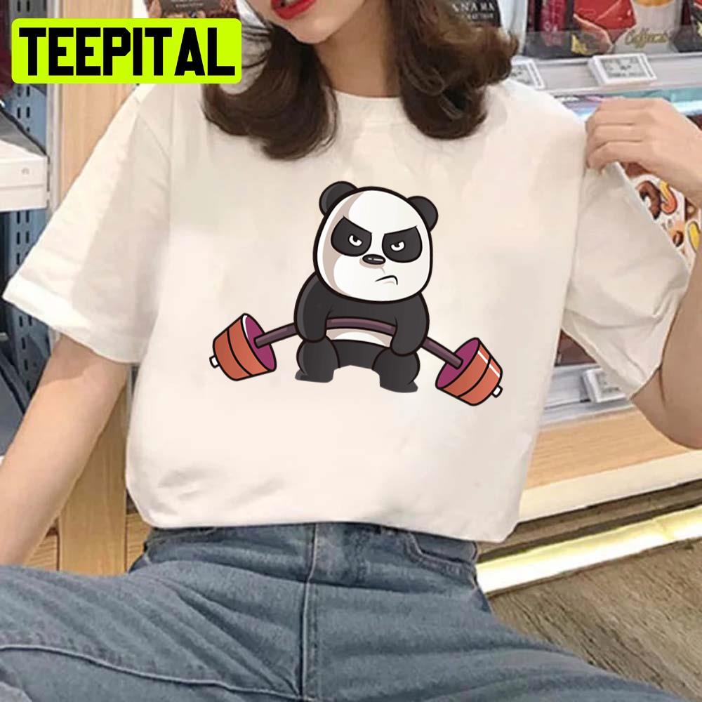 Lifting Face Cute Panda Training Design Unisex T-Shirt Lifting Face Cute Panda Training Design Unisex T-Shirt
