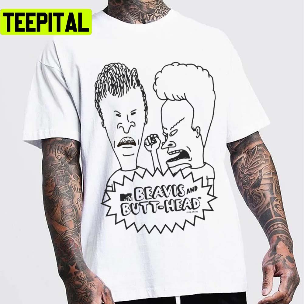 Line Art Of Beavis And Butthead Unisex T-Shirt Line Art Of Beavis And Butthead Unisex T-Shirt