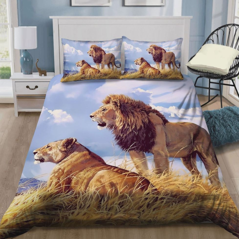 Lion Couple Love Bedding Set Lion Couple Love Bedding Set