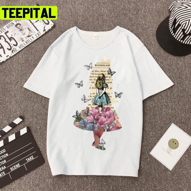 Magical Garden Vintage Book Alices Adventures In Wonderland Unisex T-Shirt Magical Garden Vintage Book Alices Adventures In Wonderland Unisex T-Shirt