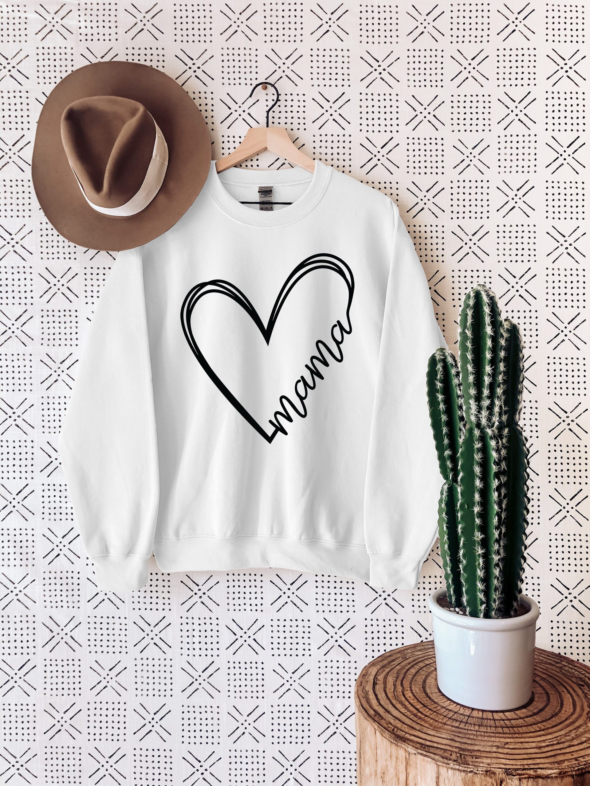 Mama Heart White Art Unisex Sweatshirt Mama Heart White Art Unisex Sweatshirt
