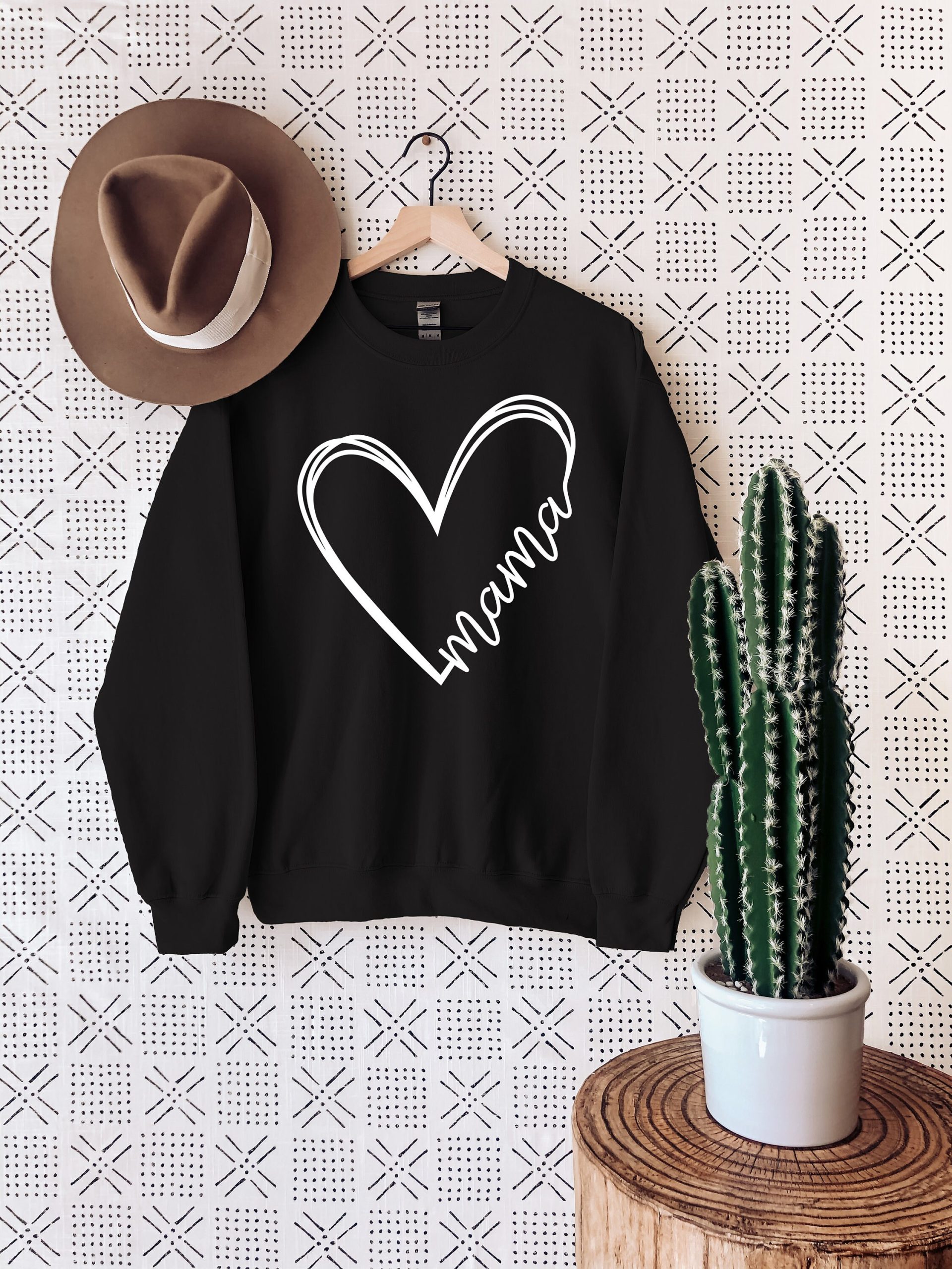 Mama Heart White Art Unisex Sweatshirt Mama Heart White Art Unisex Sweatshirt